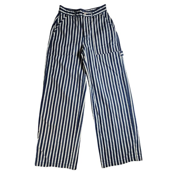 Aligne Womens Wolf Blue Stripe Cotton Pants W26 - Picture 13 of 14